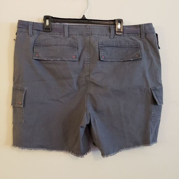 TERRA & SKY HIGH RISE UTLILTY CARGO SHORTS NWT SIZE 18W BLUE GRAY COLOR - Picture 5 of 8